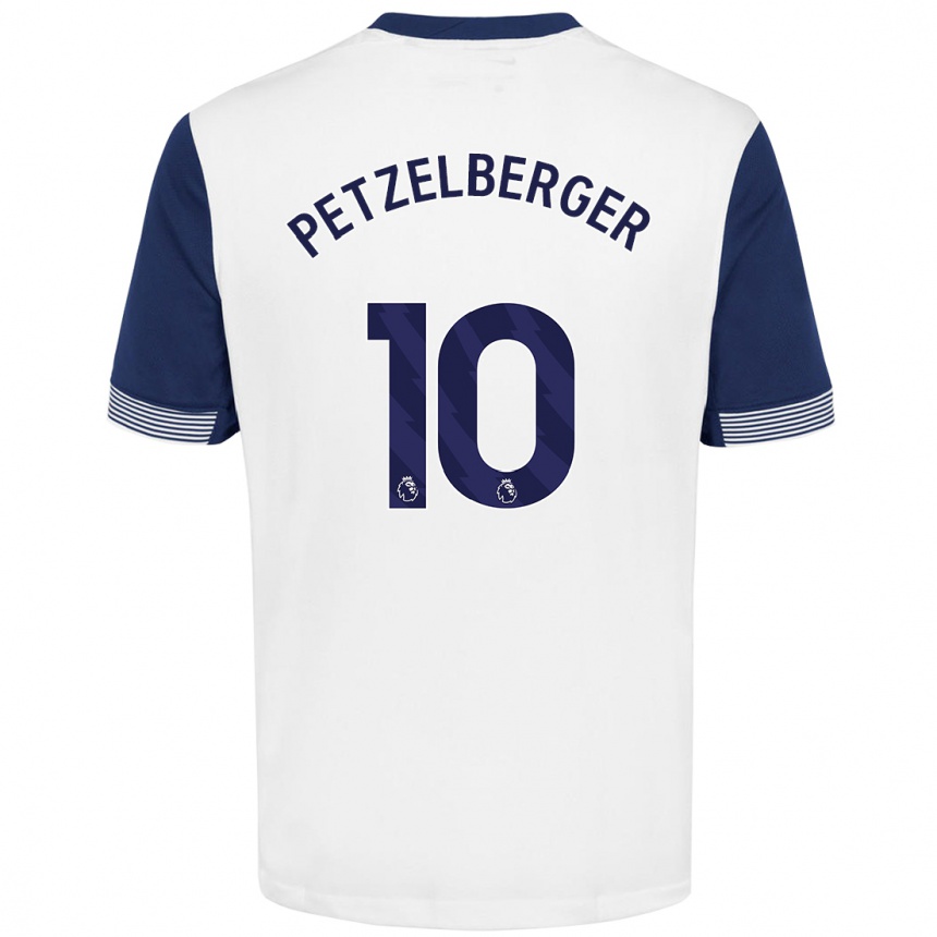 Enfant Football Maillot Ramona Petzelberger #10 Blanc Bleu Tenues Domicile 2024/25