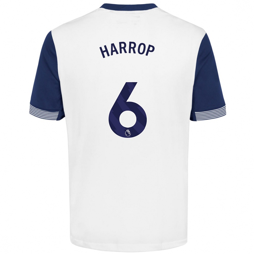 Enfant Football Maillot Kerys Harrop #6 Blanc Bleu Tenues Domicile 2024/25