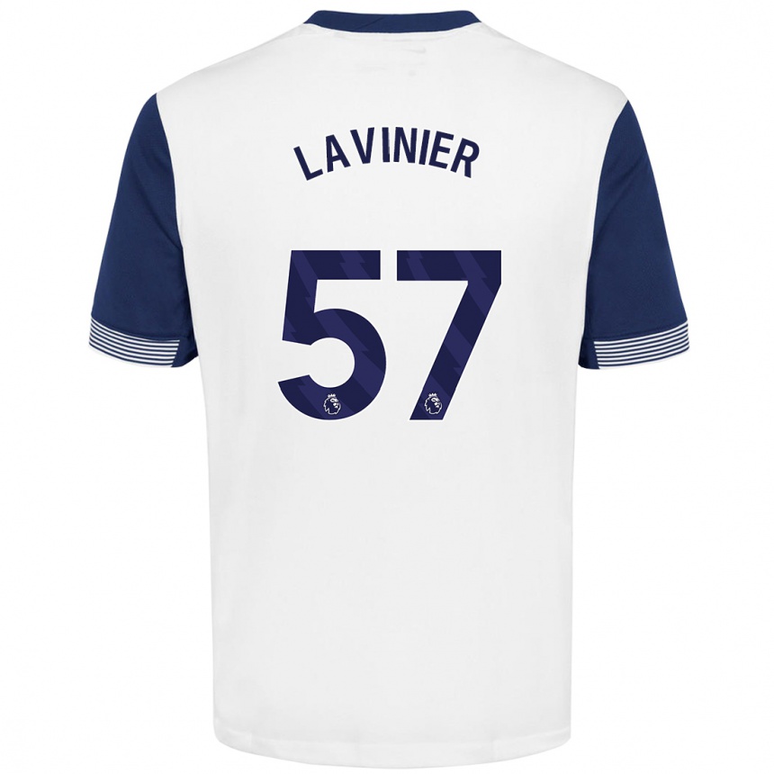 Enfant Football Maillot Marcel Lavinier #57 Blanc Bleu Tenues Domicile 2024/25