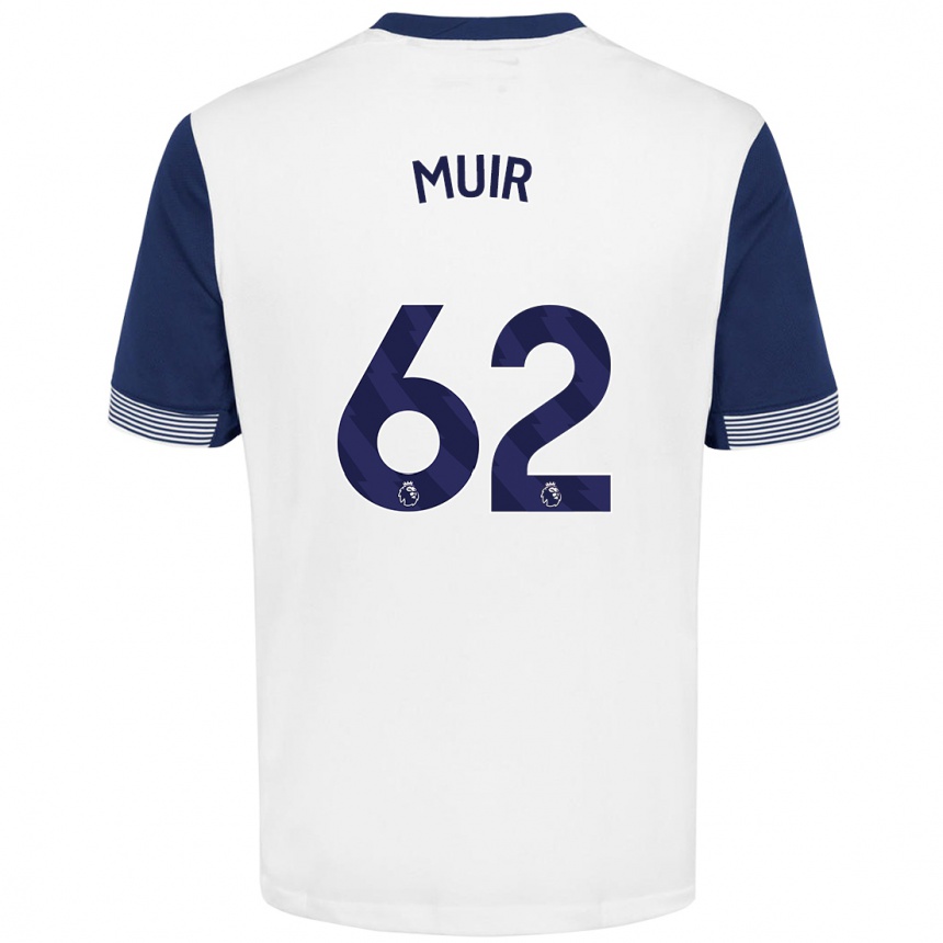 Enfant Football Maillot Marqes Muir #62 Blanc Bleu Tenues Domicile 2024/25