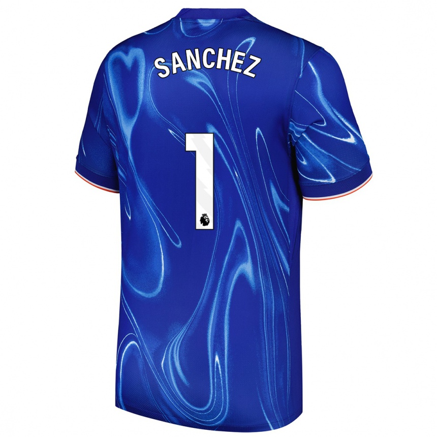 Enfant Football Maillot Robert Sánchez #1 Bleu Blanc Tenues Domicile 2024/25