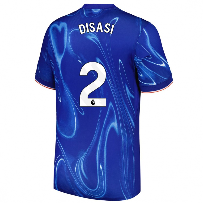 Enfant Football Maillot Axel Disasi #2 Bleu Blanc Tenues Domicile 2024/25