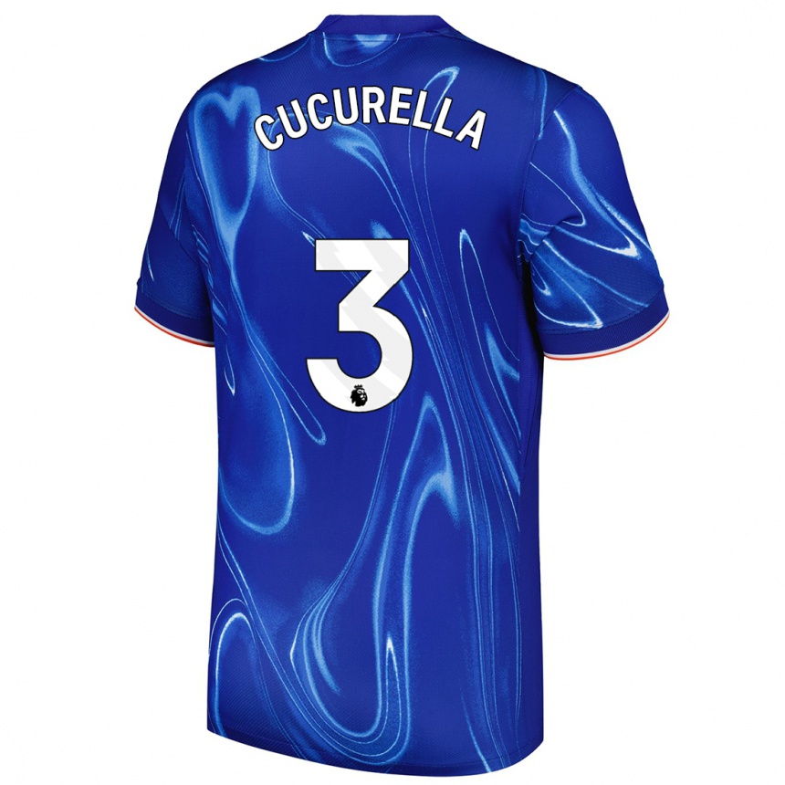 Enfant Football Maillot Marc Cucurella #3 Bleu Blanc Tenues Domicile 2024/25