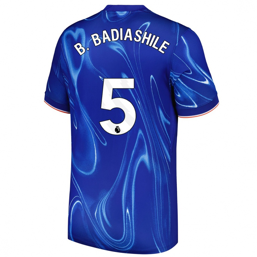 Enfant Football Maillot Benoît Badiashile #5 Bleu Blanc Tenues Domicile 2024/25