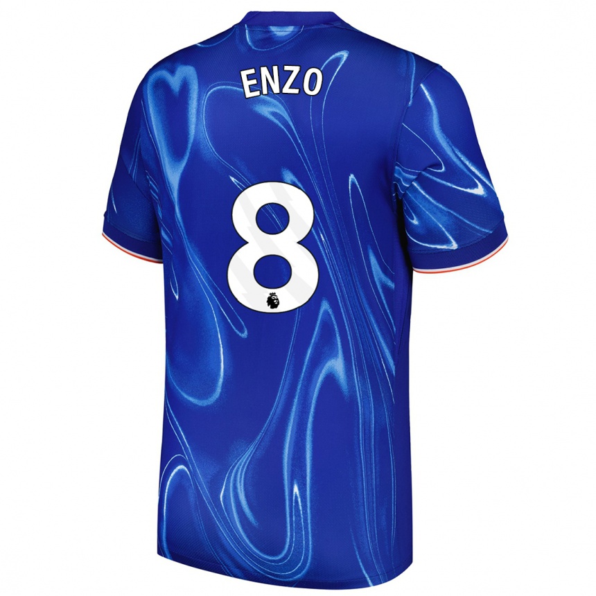 Enfant Football Maillot Enzo Fernández #8 Bleu Blanc Tenues Domicile 2024/25