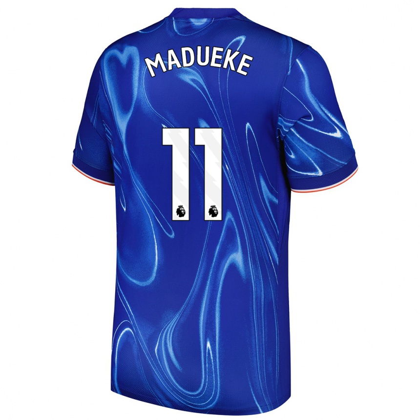 Enfant Football Maillot Noni Madueke #11 Bleu Blanc Tenues Domicile 2024/25