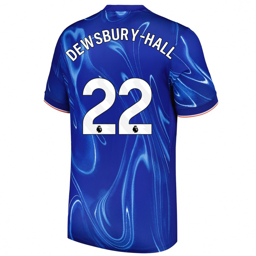 Enfant Football Maillot Kiernan Dewsbury-Hall #22 Bleu Blanc Tenues Domicile 2024/25