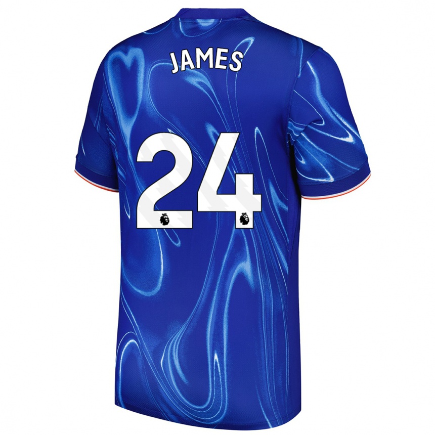 Enfant Football Maillot Reece James #24 Bleu Blanc Tenues Domicile 2024/25