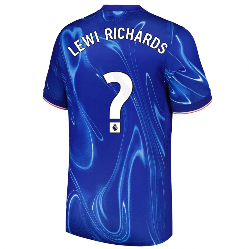 Enfant Football Maillot Lewi Richards #0 Bleu Blanc Tenues Domicile 2024/25