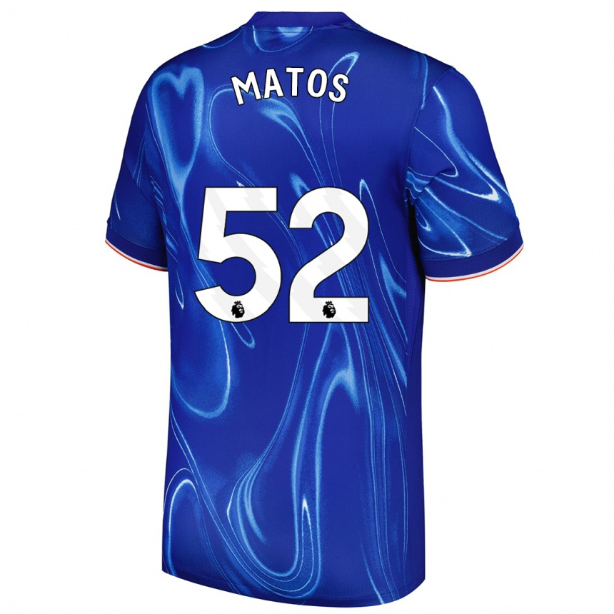 Enfant Football Maillot Alex Matos #52 Bleu Blanc Tenues Domicile 2024/25