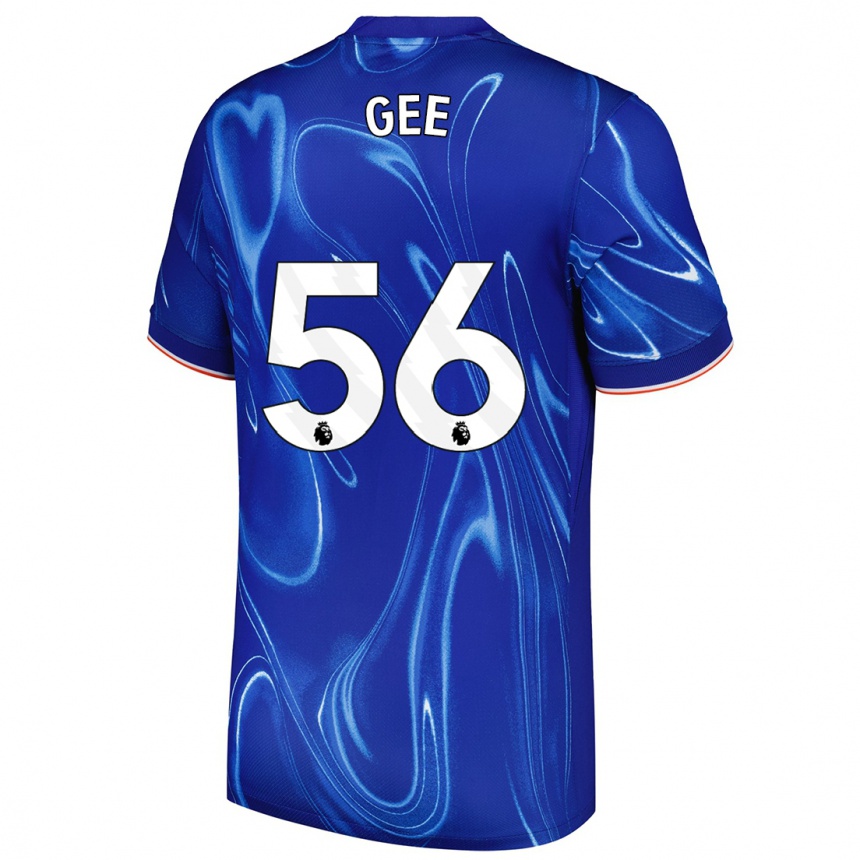 Enfant Football Maillot Billy Gee #56 Bleu Blanc Tenues Domicile 2024/25