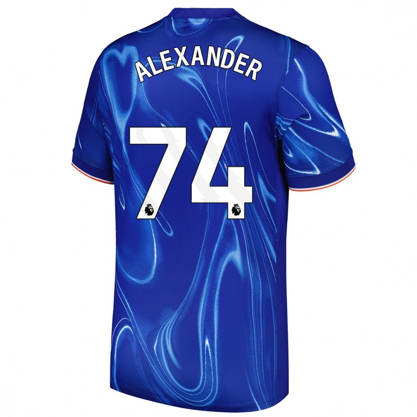 Enfant Football Maillot Reiss Alexander Russell-Denny #74 Bleu Blanc Tenues Domicile 2024/25