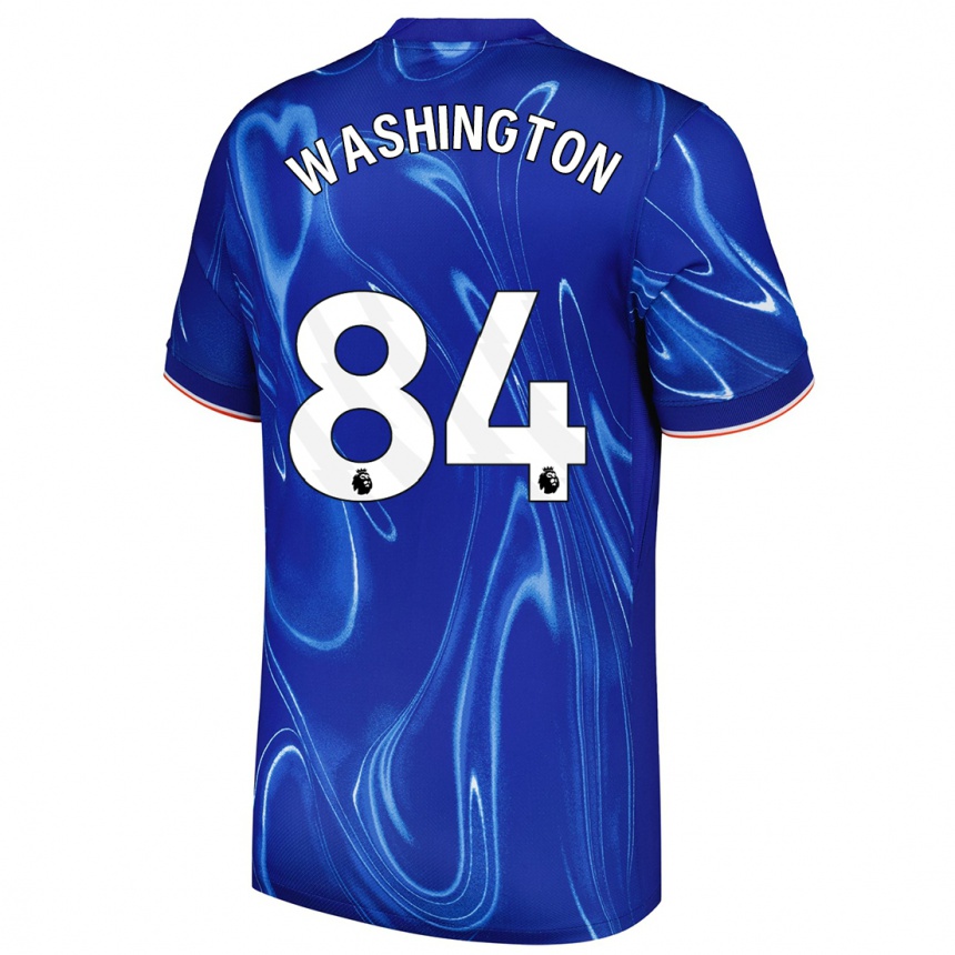 Enfant Football Maillot Marcell Washington #84 Bleu Blanc Tenues Domicile 2024/25