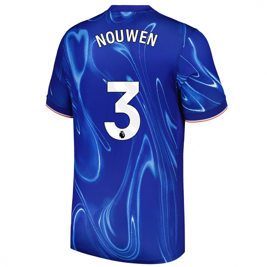 Enfant Football Maillot Aniek Nouwen #3 Bleu Blanc Tenues Domicile 2024/25