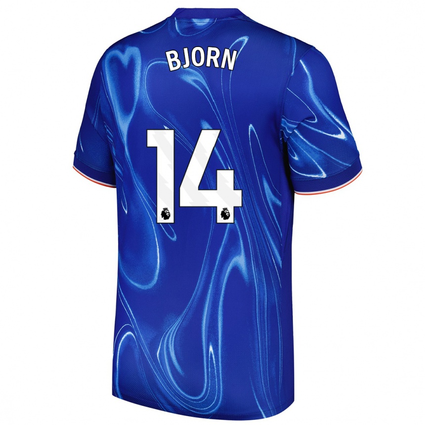 Enfant Football Maillot Nathalie Björn #14 Bleu Blanc Tenues Domicile 2024/25