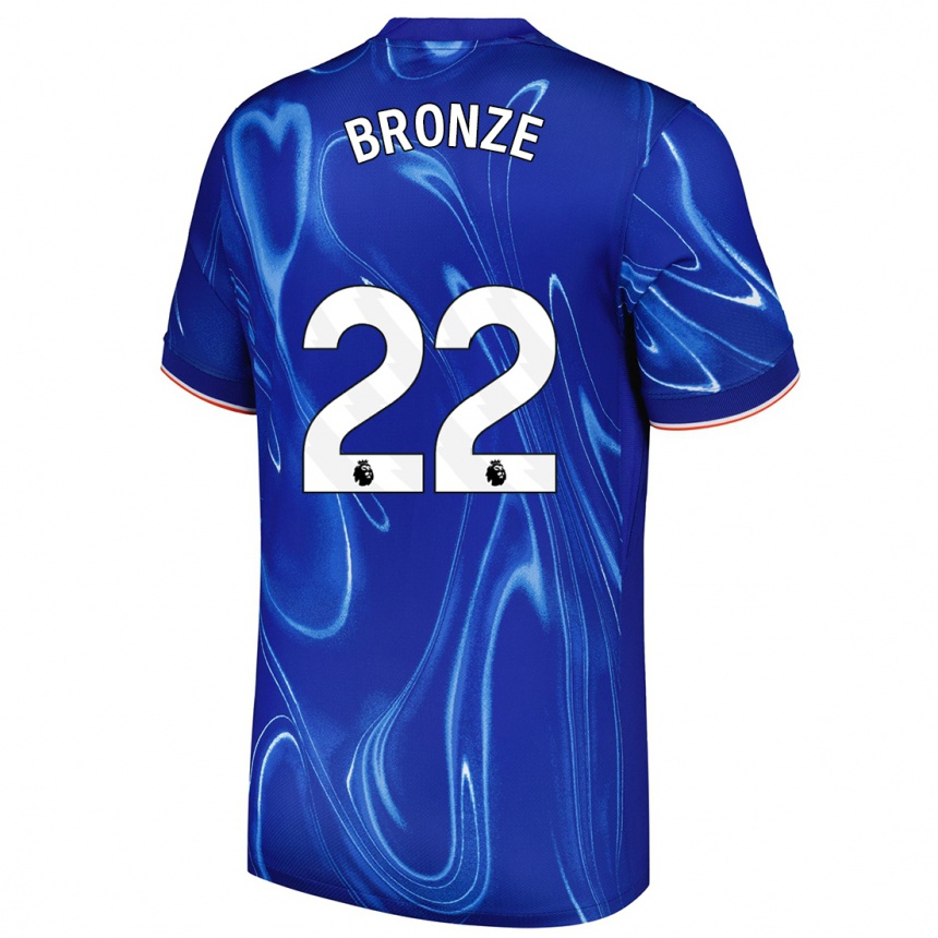 Enfant Football Maillot Lucy Bronze #22 Bleu Blanc Tenues Domicile 2024/25