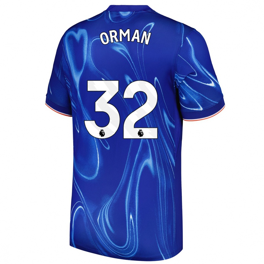 Enfant Football Maillot Emily Orman #32 Bleu Blanc Tenues Domicile 2024/25