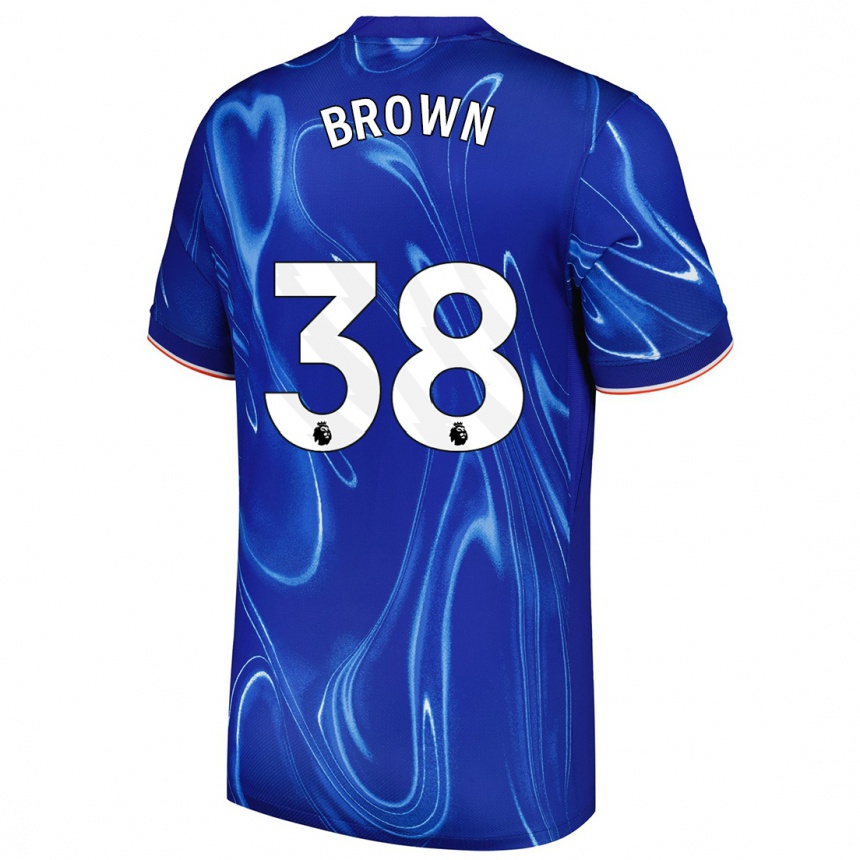 Enfant Football Maillot Cerys Brown #38 Bleu Blanc Tenues Domicile 2024/25