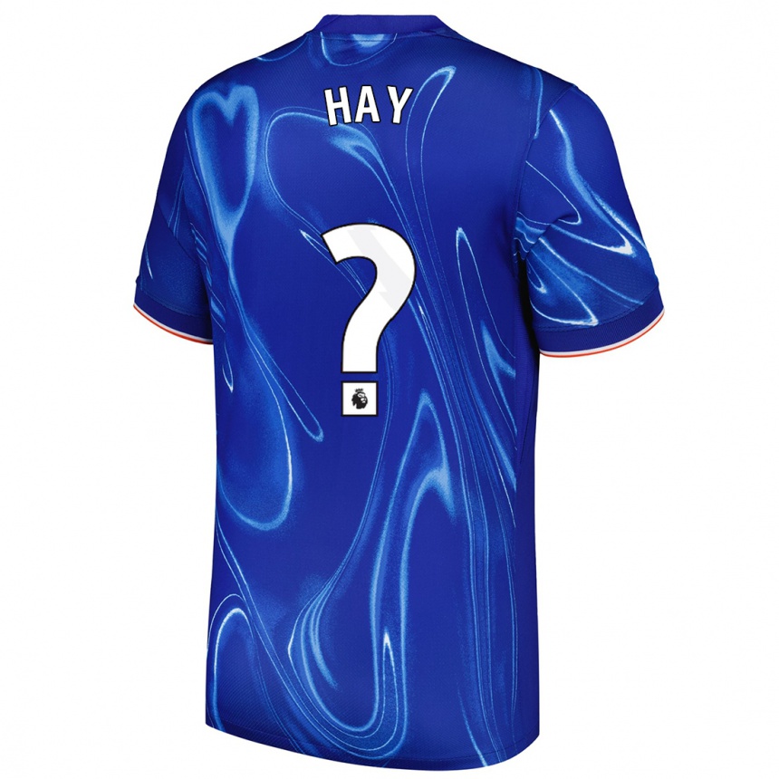 Enfant Football Maillot Noah Hay #0 Bleu Blanc Tenues Domicile 2024/25