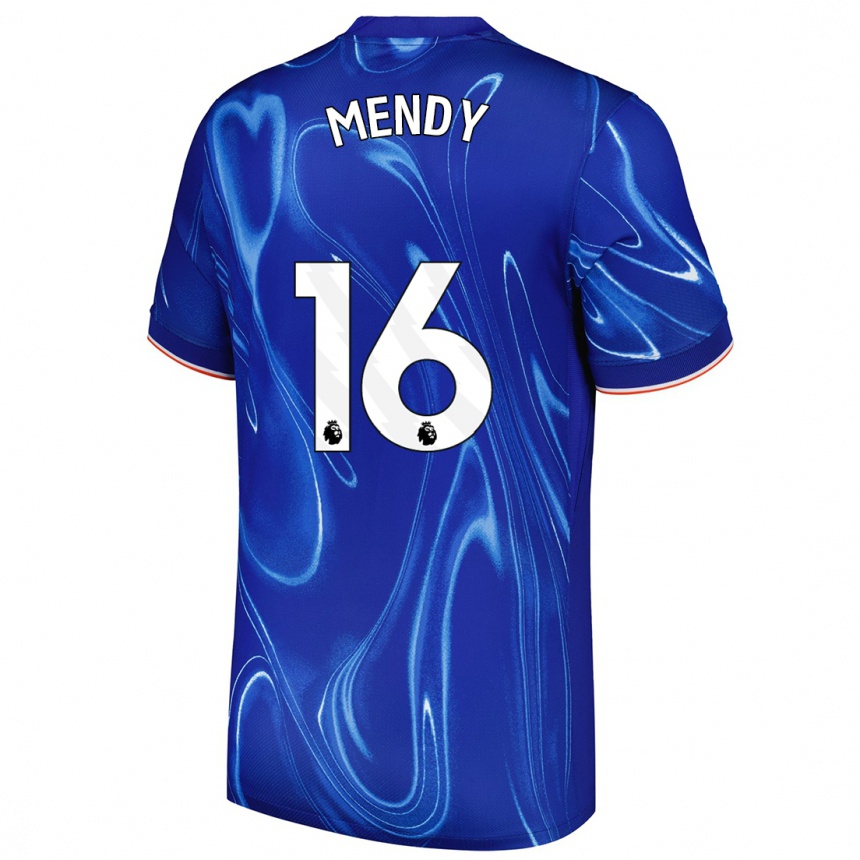 Enfant Football Maillot Edouard Mendy #16 Bleu Blanc Tenues Domicile 2024/25