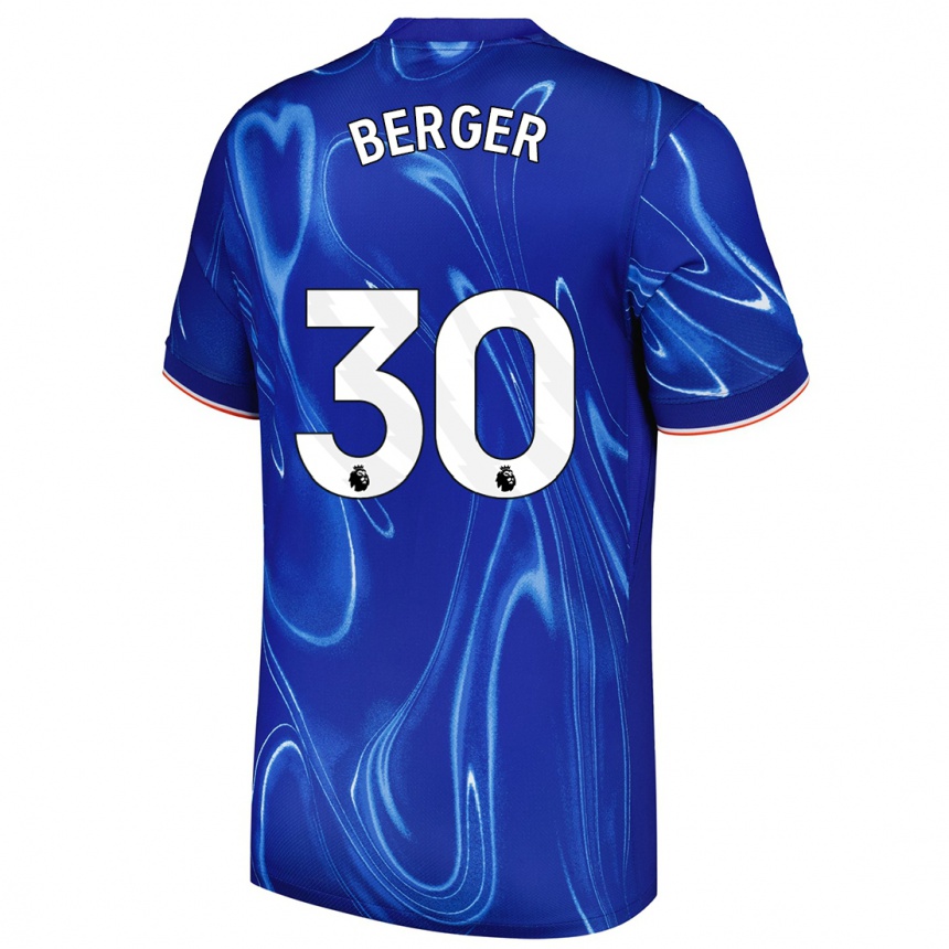 Enfant Football Maillot Ann-Katrin Berger #30 Bleu Blanc Tenues Domicile 2024/25