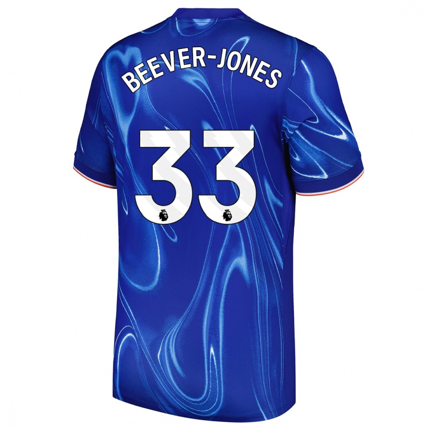 Enfant Football Maillot Aggie Beever-Jones #33 Bleu Blanc Tenues Domicile 2024/25