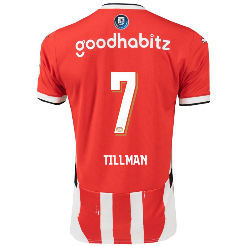 Enfant Football Maillot Malik Tillman #7 Rouge Blanc Tenues Domicile 2024/25