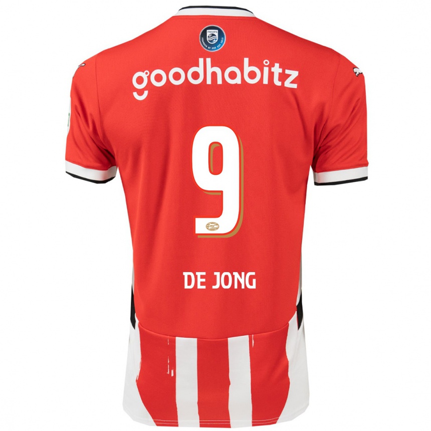 Enfant Football Maillot Luuk De Jong #9 Rouge Blanc Tenues Domicile 2024/25