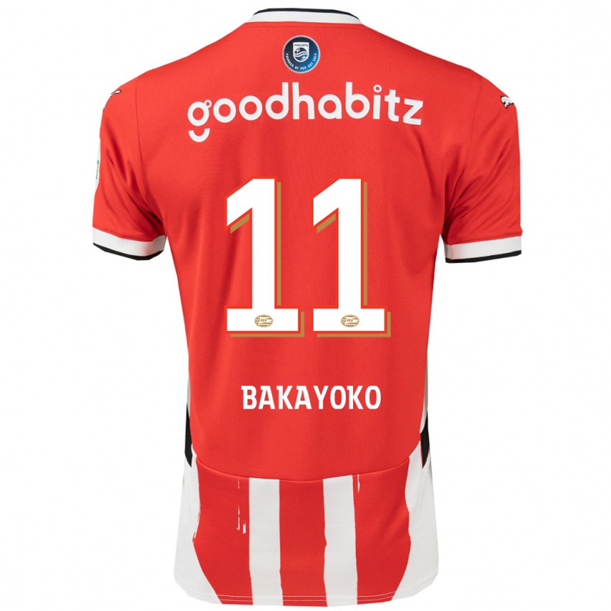 Enfant Football Maillot Johan Bakayoko #11 Rouge Blanc Tenues Domicile 2024/25