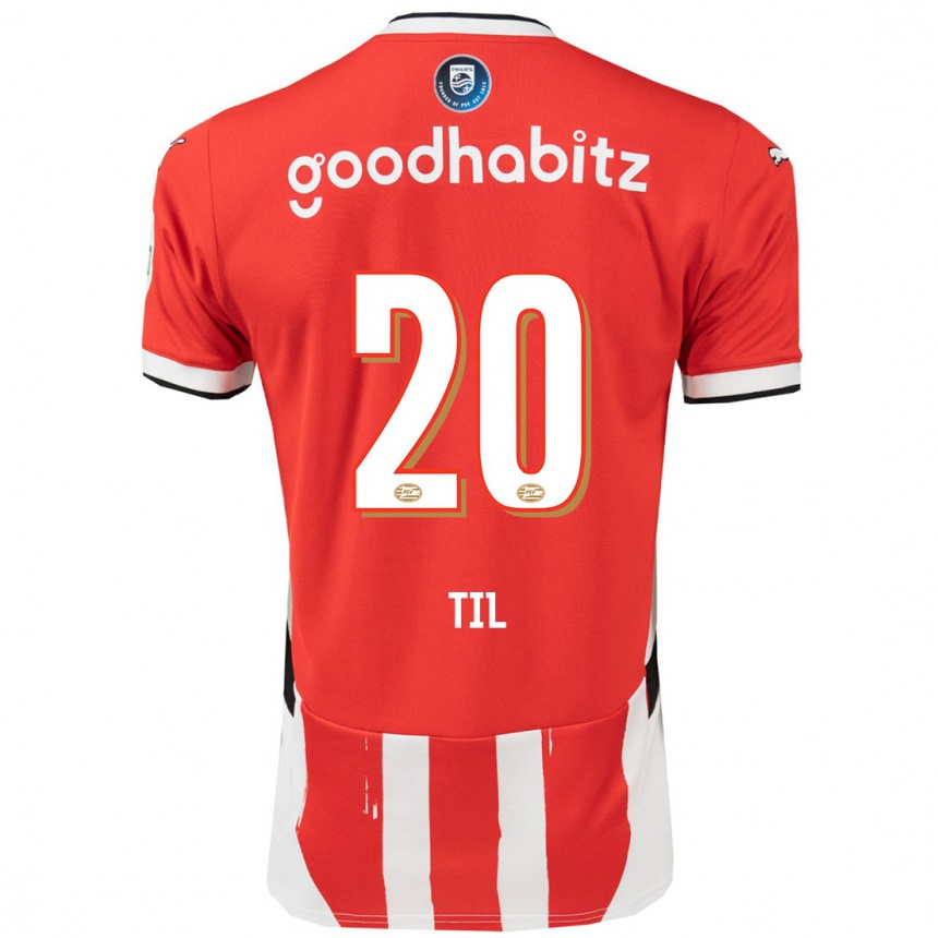 Enfant Football Maillot Guus Til #20 Rouge Blanc Tenues Domicile 2024/25