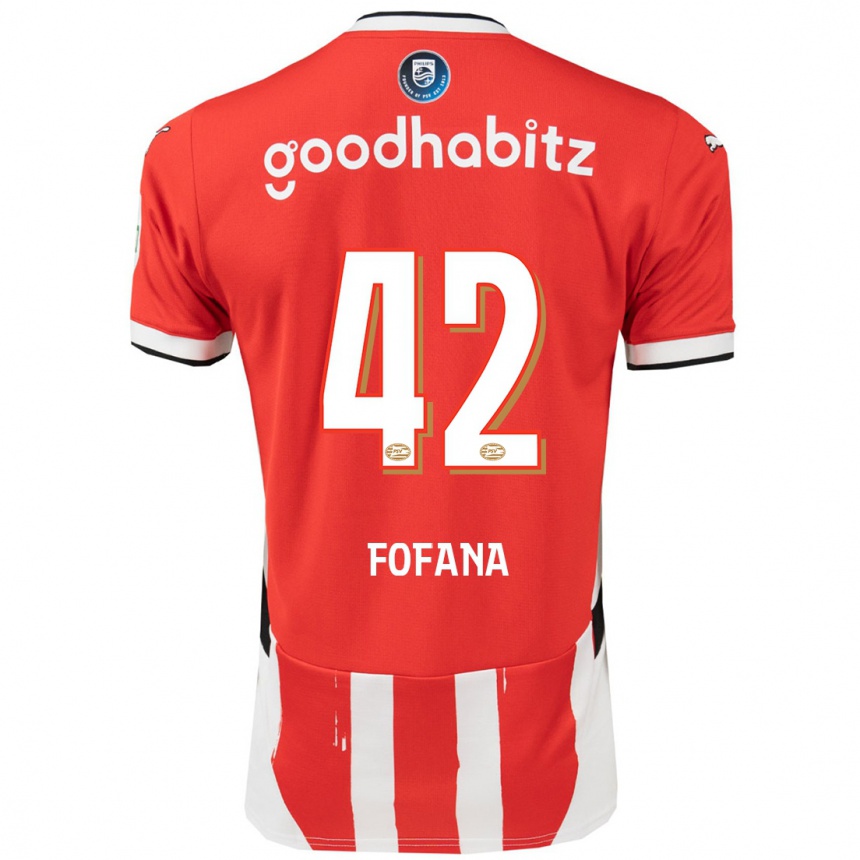 Enfant Football Maillot Fode Fofana #42 Rouge Blanc Tenues Domicile 2024/25