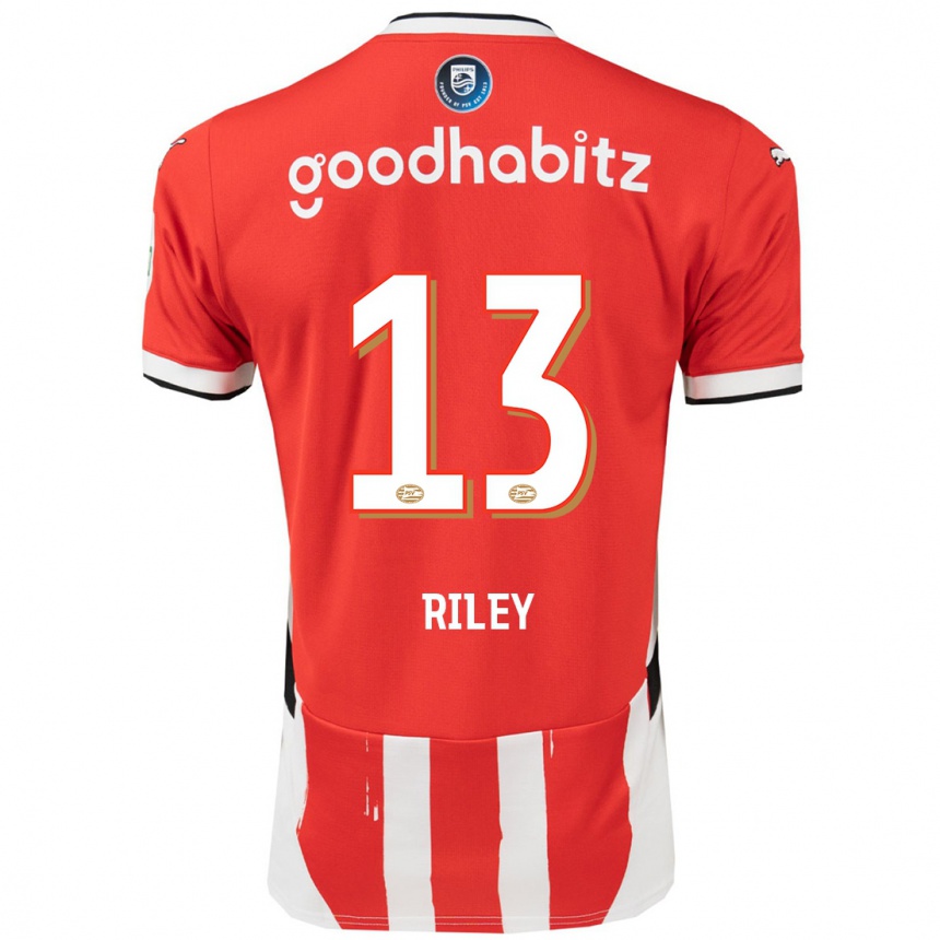 Enfant Football Maillot Indiah-Paige Riley #13 Rouge Blanc Tenues Domicile 2024/25