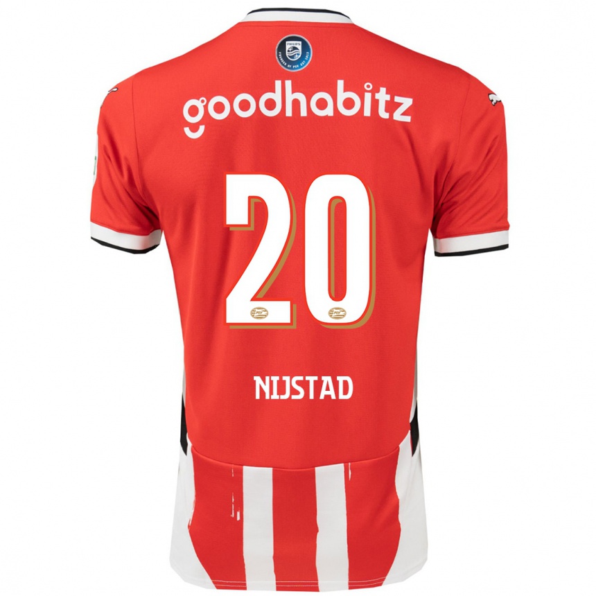 Enfant Football Maillot Nina Nijstad #20 Rouge Blanc Tenues Domicile 2024/25