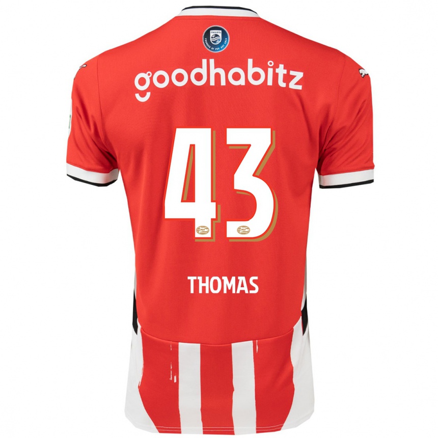 Enfant Football Maillot Kealyn Thomas #43 Rouge Blanc Tenues Domicile 2024/25