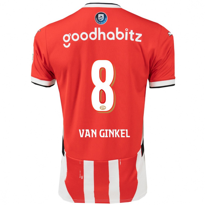 Enfant Football Maillot Marco Van Ginkel #8 Rouge Blanc Tenues Domicile 2024/25