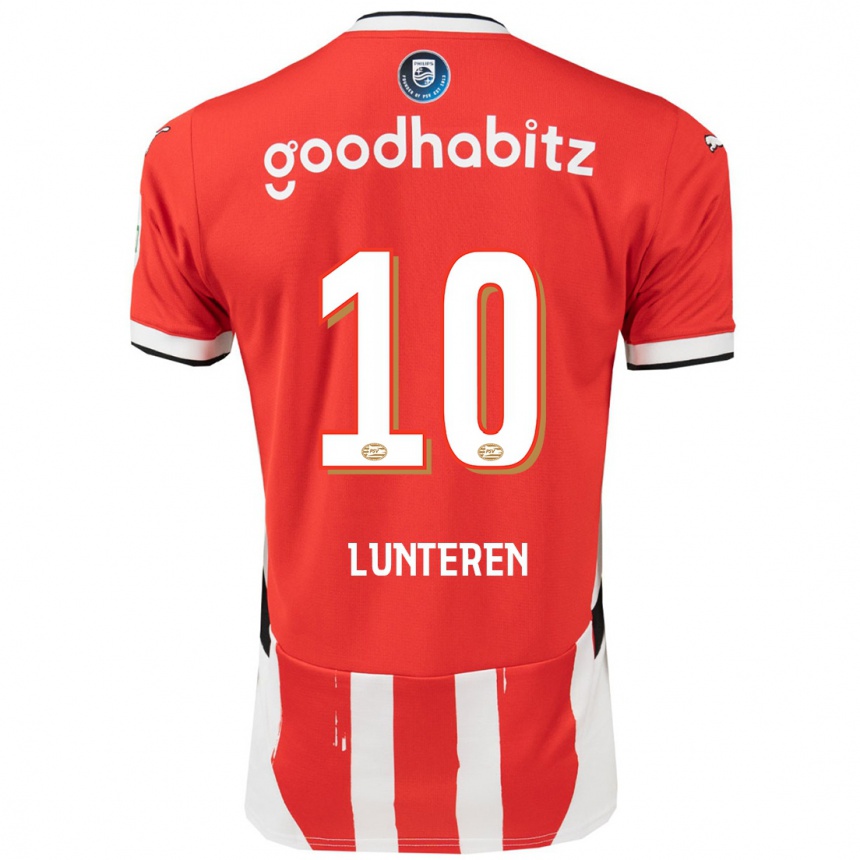 Enfant Football Maillot Desiree Van Lunteren #10 Rouge Blanc Tenues Domicile 2024/25