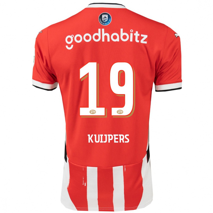 Enfant Football Maillot Jeslynn Kuijpers #19 Rouge Blanc Tenues Domicile 2024/25