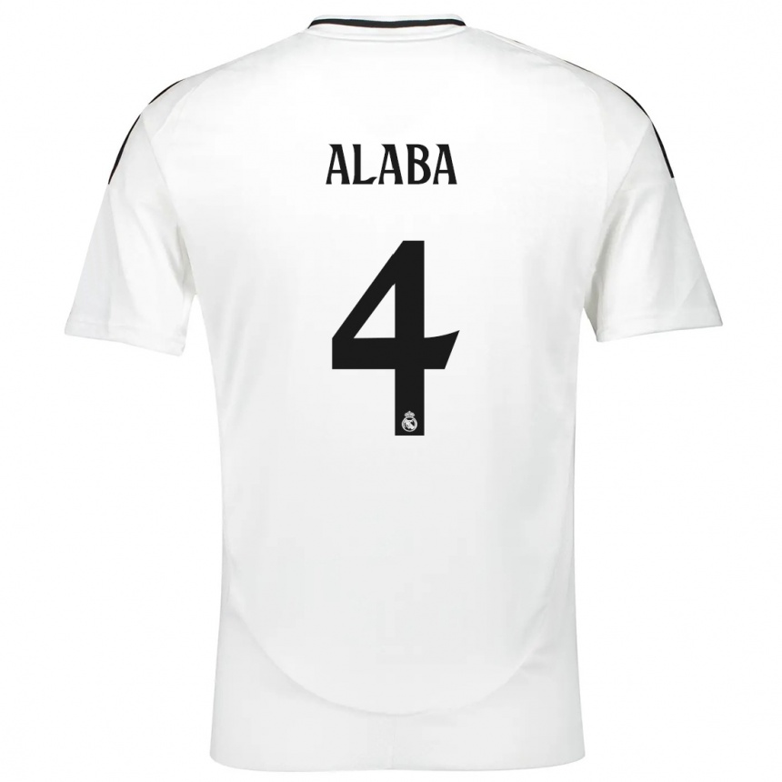 Enfant Football Maillot David Alaba #4 Blanc Tenues Domicile 2024/25