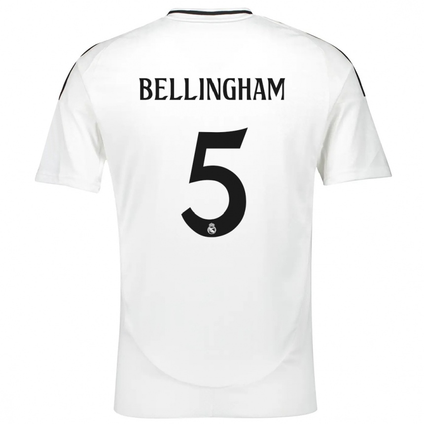 Enfant Football Maillot Jude Bellingham #5 Blanc Tenues Domicile 2024/25