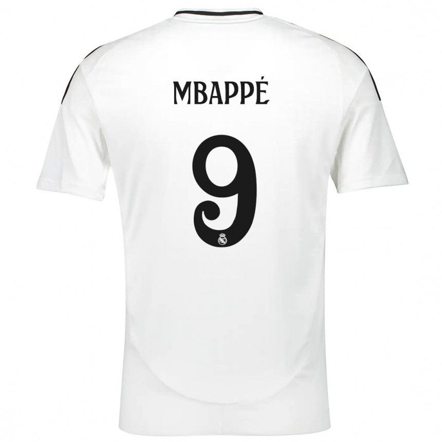 Enfant Football Maillot Kylian Mbappé #9 Blanc Tenues Domicile 2024/25