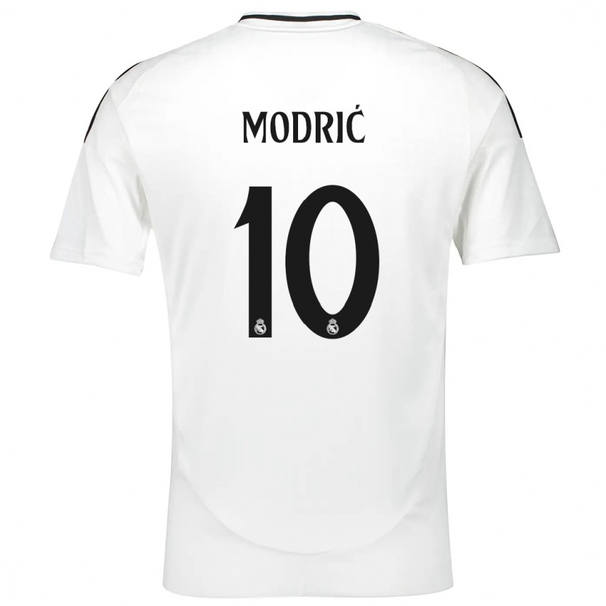 Enfant Football Maillot Luka Modric #10 Blanc Tenues Domicile 2024/25