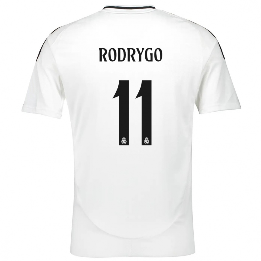 Enfant Football Maillot Rodrygo #11 Blanc Tenues Domicile 2024/25