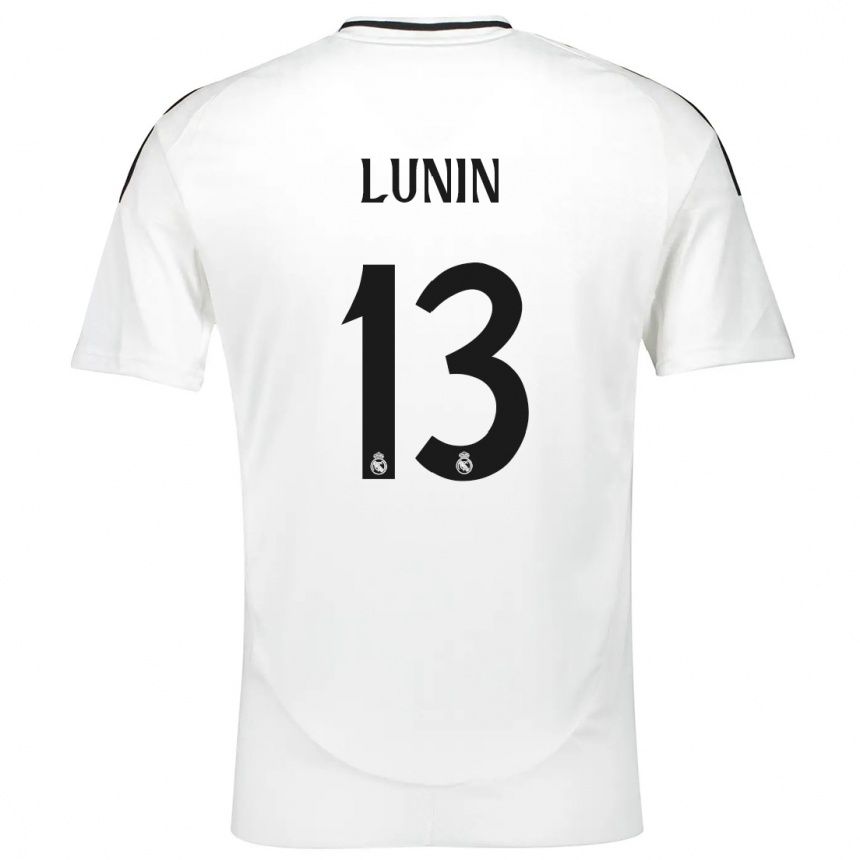 Enfant Football Maillot Andriy Lunin #13 Blanc Tenues Domicile 2024/25