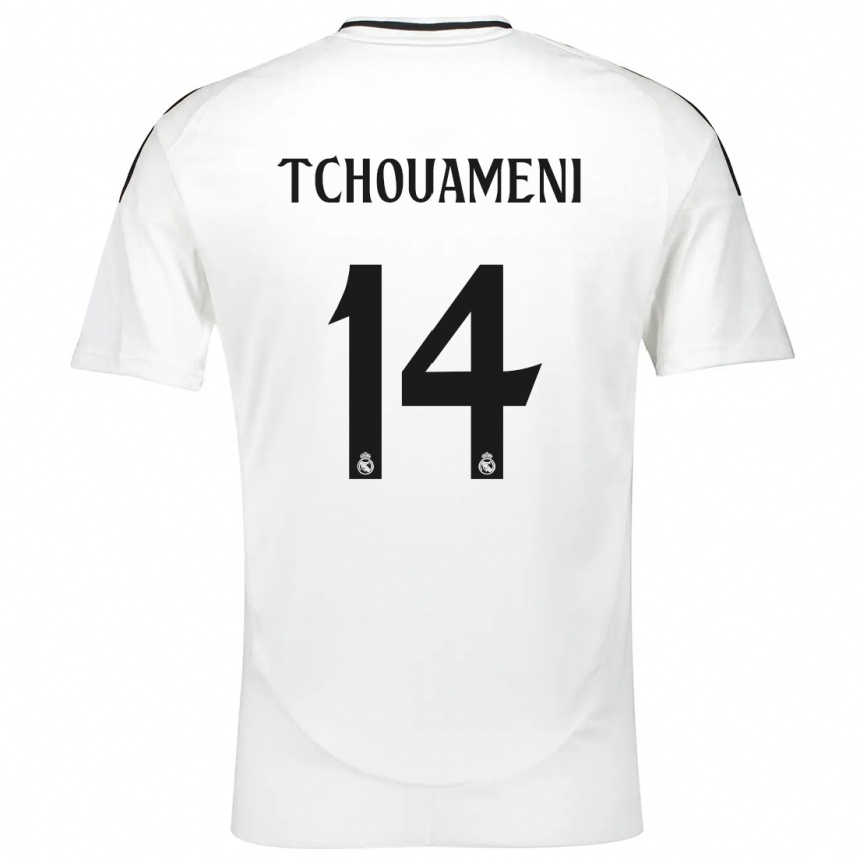 Enfant Football Maillot Aurelien Tchouameni #14 Blanc Tenues Domicile 2024/25