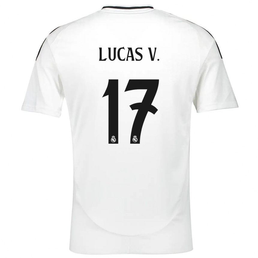 Enfant Football Maillot Lucas Vazquez #17 Blanc Tenues Domicile 2024/25