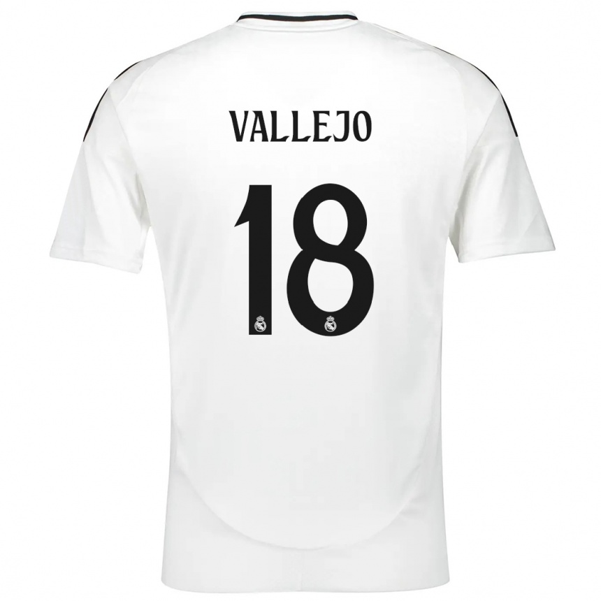 Enfant Football Maillot Jesus Vallejo #18 Blanc Tenues Domicile 2024/25