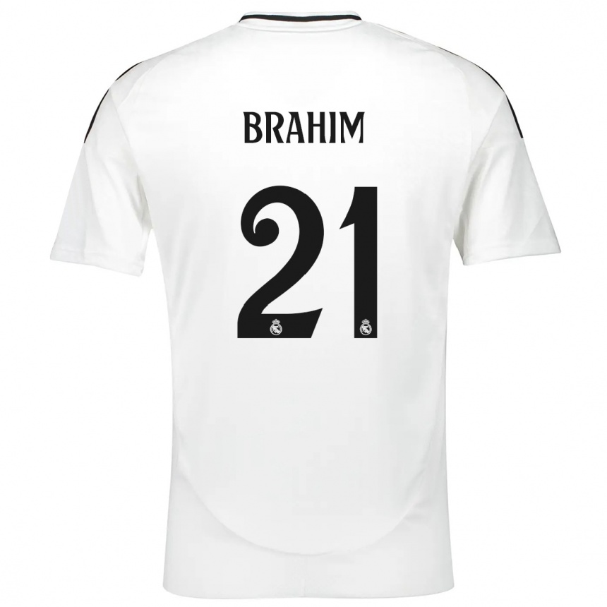 Enfant Football Maillot Brahim Diaz #21 Blanc Tenues Domicile 2024/25