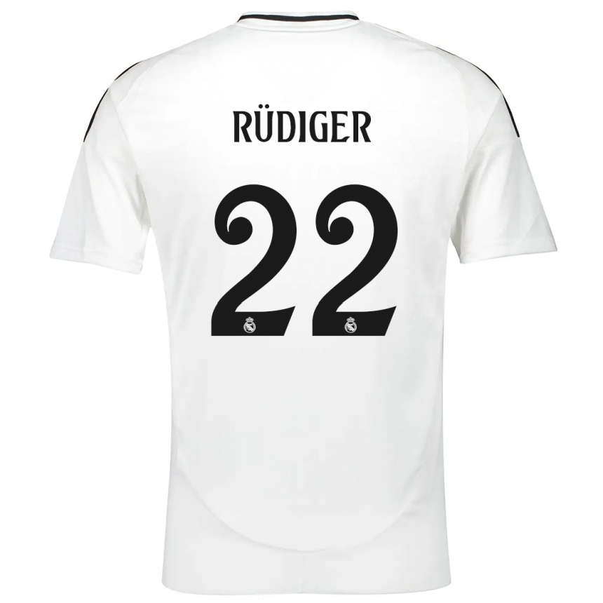 Enfant Football Maillot Antonio Rudiger #22 Blanc Tenues Domicile 2024/25