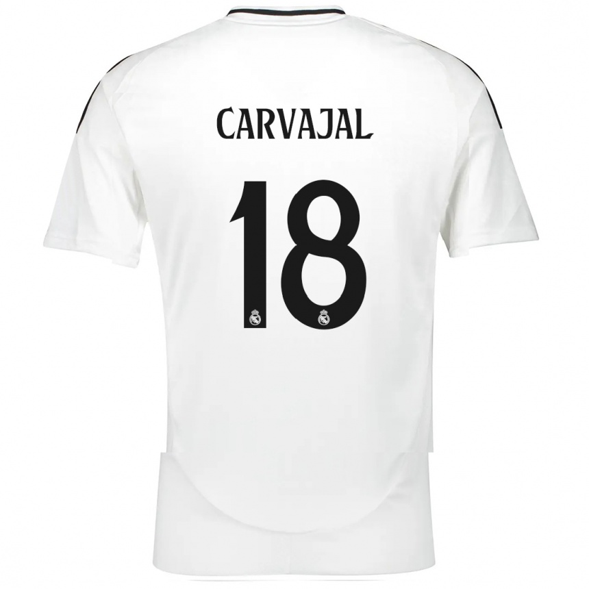 Enfant Football Maillot Angel Carvajal #18 Blanc Tenues Domicile 2024/25