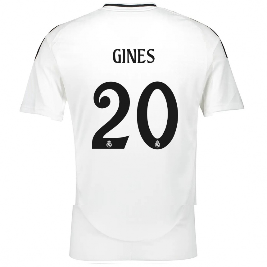 Enfant Football Maillot Alvaro Gines #20 Blanc Tenues Domicile 2024/25